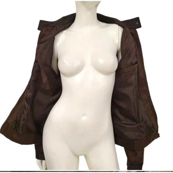 SF Faux Brown Leather Riding Jacket size Medium - Picture 6 of 8